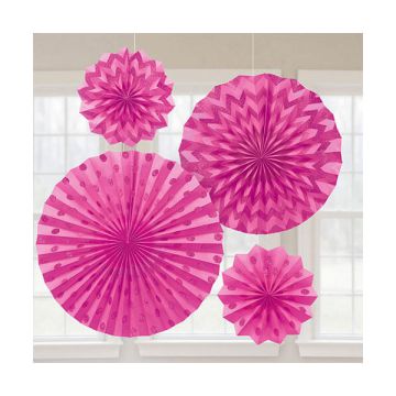 DECORAZIONE ROSONE ROSA PZ.4