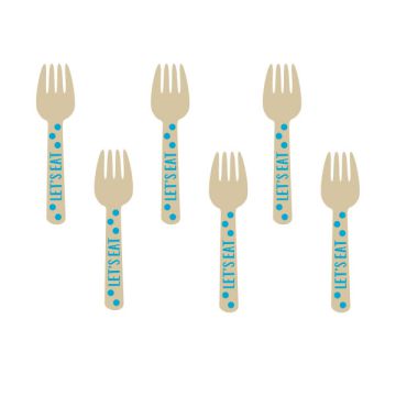 FORCHETTA LEGNO AZZURRA MINIS PZ.12