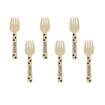 FORCHETTA LEGNO NERA MINIS PZ.12
