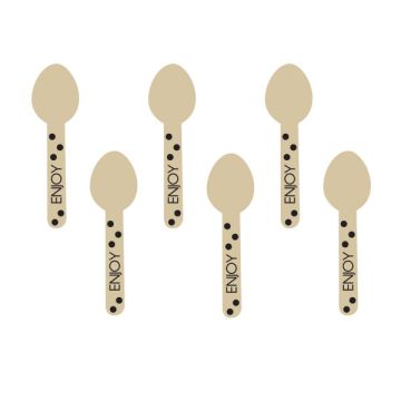 CUCCHIAINO LEGNO NERO MINIS PZ.12