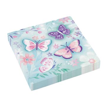 Tovaglioli fiori e farfalle pz.16