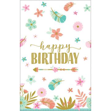 Tovaglia Boho Birthday Girl Pz.1 Cm.137 X 259 Carta
