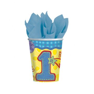BICCHIERI 1° COMPLEANNO BAMBINO PZ.8