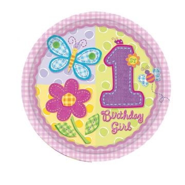 PIATTI 1° COMPLEANNO BAMBINA PZ.8