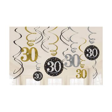 DECORAZIONE 30° COMPLEANNO GOLD PZ.12