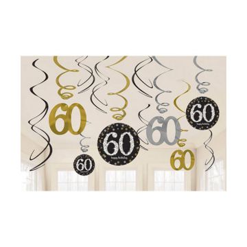 DECORAZIONE 60° COMPLEANNO GOLD PZ.12