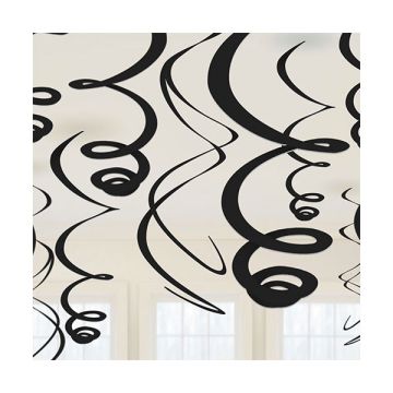 DECORAZIONE NERA SPIRALE PZ.12