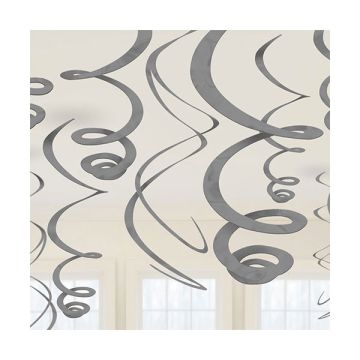 DECORAZIONE ARGENTO SPIRALE PZ.12