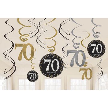 DECORAZIONE 70° COMPLEANNO GOLD PZ.12