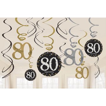 DECORAZIONE 80° COMPLEANNO GOLD PZ.12