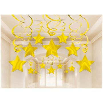 DECORAZIONE STELLE ORO SPIRALE PZ.30