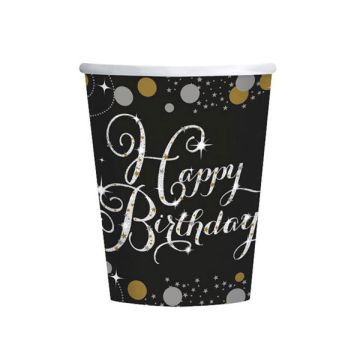 Bicchieri happy birthday gold pz.8