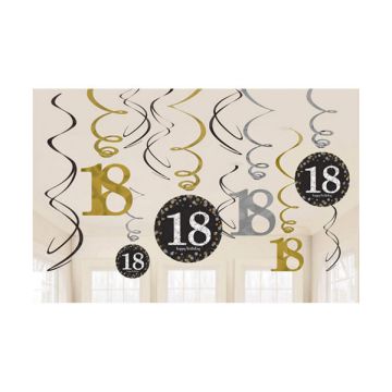 DECORAZIONE 18° COMPLEANNO GOLD PZ.12