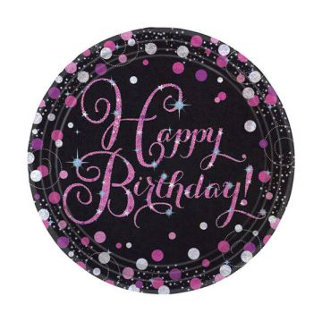 Piatti Happy Birthday Pink Pz.8