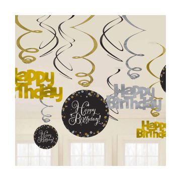 DECORAZIONE COMPLEANNO GOLD PZ.12