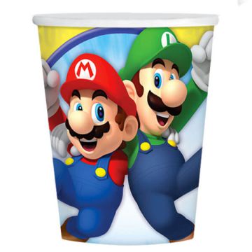 Bicchieri super mario in carta pz.8