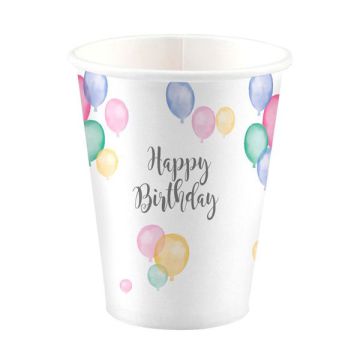Bicchiere compleanno pastello pz.8