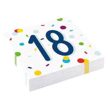 Tovaglioli Confetti Birthday 18 Pz.20 Cm.33 X 33