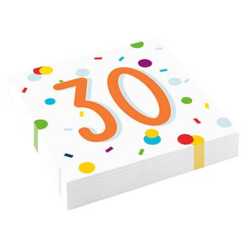 Tovaglioli Confetti Birthday 30 Pz.20 Cm.33 X 33