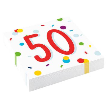 Tovaglioli Confetti Birthday 50 Pz.20 Cm.33 X 33