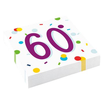 Tovaglioli Confetti Birthday 60 Pz.20 Cm.33 X 33