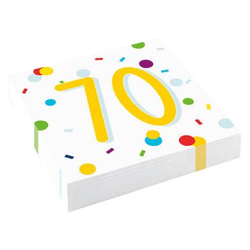 Tovaglioli Confetti Birthday 70 Pz.20 Cm.33 X 33