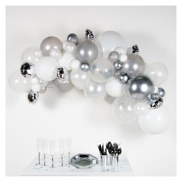 Kit Arco Palloncini Argento Pz.66