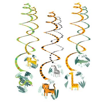 DECORAZIONE SPIRALE ANIMALI GIUNGLA PZ.6