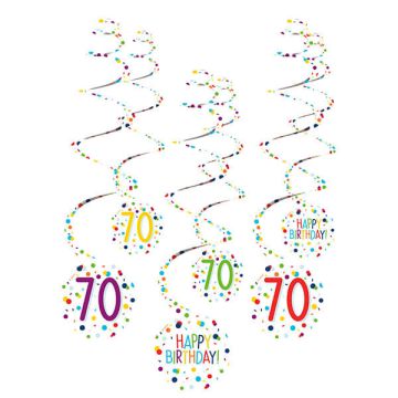 Decorazione Spirale Confetti 70 Pz.6 6 Decorazioni Spirale 70 Confetti Birthday Carta 61 Cm