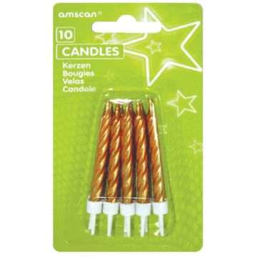 Candeline Compleanno Oro Pz.10