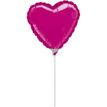 PALLONCINO CUORE FUXIA 9" PZ.10