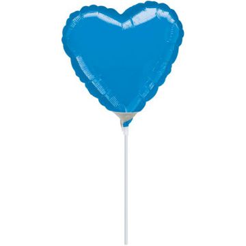 PALLONCINO CUORE BLU 4" PZ.10