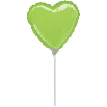PALLONCINO CUORE VERDE LIME 4" PZ.10