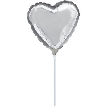 PALLONCINO CUORE ARGENTO 4" PZ.10