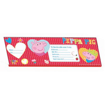 BIGLIETTI INVITI PEPPA PIG PZ.20