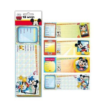 BIGLIETTI INVITI TOPOLINO PZ.15