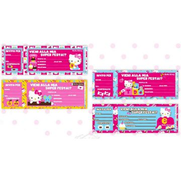 BIGLIETTI INVITI HELLO KITTY PZ.15