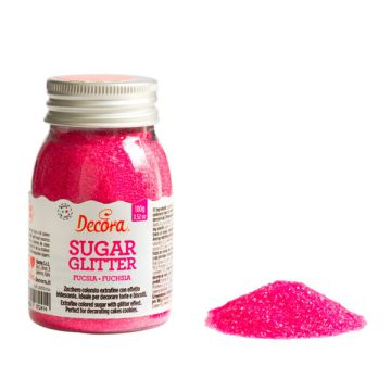 Zucchero Glitterato Fuxia 100g.