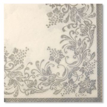 Tovaglioli 33x33 3v elegant argento pz20