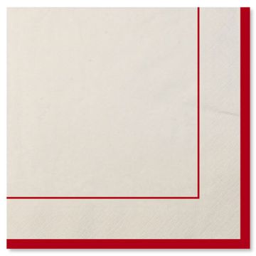 Tovaglioli 33x33 3v bordo rosso pz.20