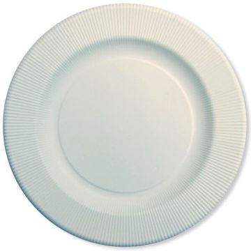 Piatti Piccoli Righe Bianco Pz.20 Cm.21 Compostabile