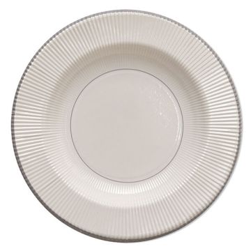 Piatto fondo 25.5cm. righe argento pz.8
