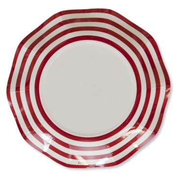 Piatti piccoli 21 cm righe rosse pz.8