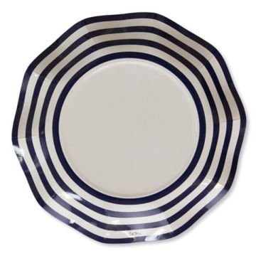 Piatti piccoli 21 cm righe blu pz.8