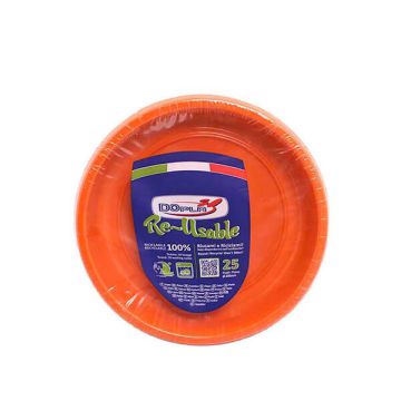 Piatto Fondo Arancione Pz.25