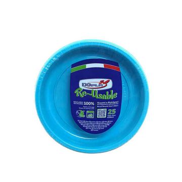 Piatto Fondo Azzurro Pz.25