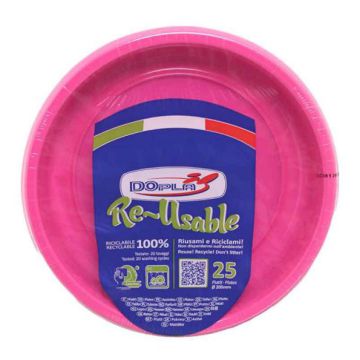 Piatto fondo fuxia pz.25