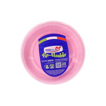 Piattino Frutta Rosa Pz.25