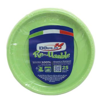 Piatto piano verde acido pz.25