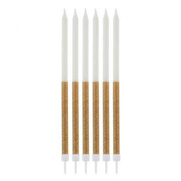 Candeline Stelo Oro Glitterate Pz.16